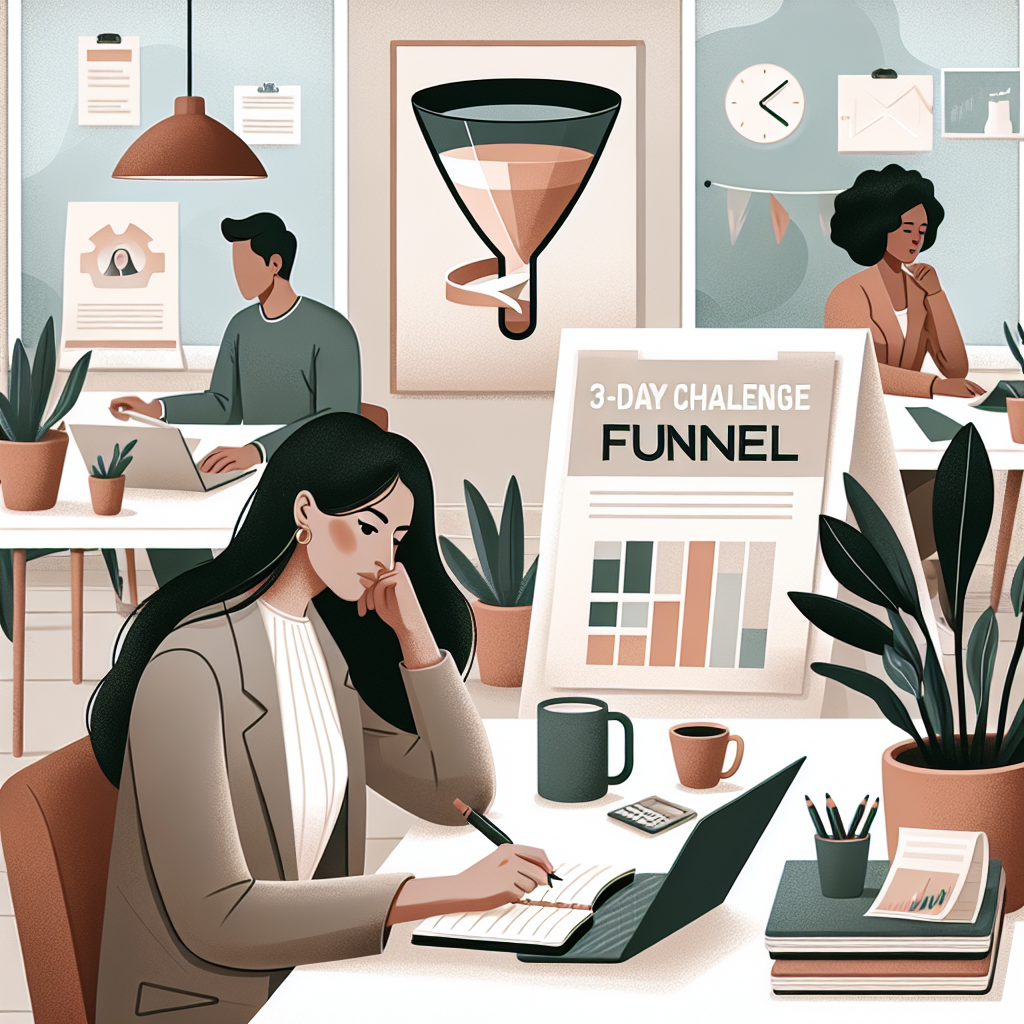 3-Day Challenge Funnel: Detailed image description incorporating the keyword naturally.