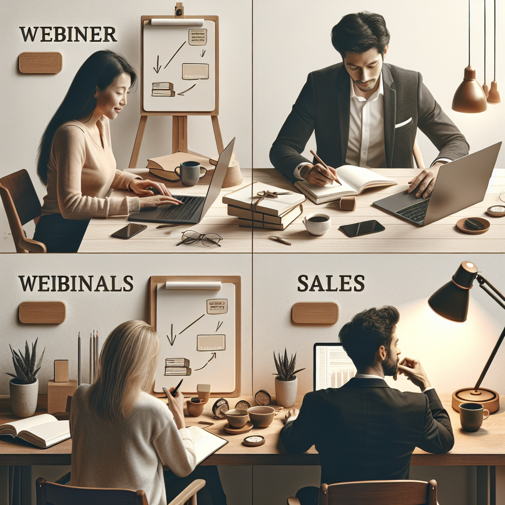 Confident Webinar Sales: Presenter engaging a virtual audience.