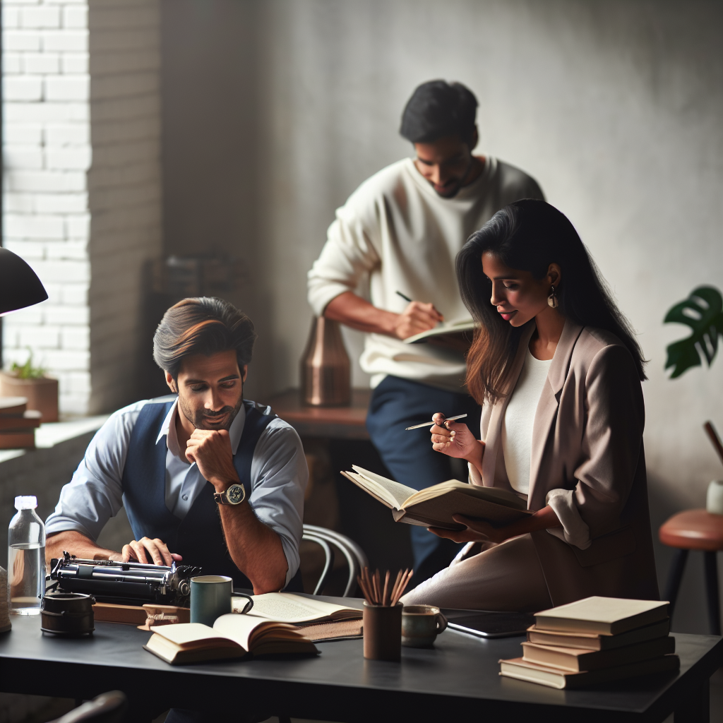 Podcast Interviews for Sales: A podcast host and a guest discussing strategies.