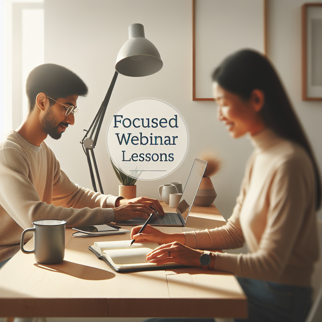 Focused Webinar Lessons: Image depicting people engaged in a virtual learning session.