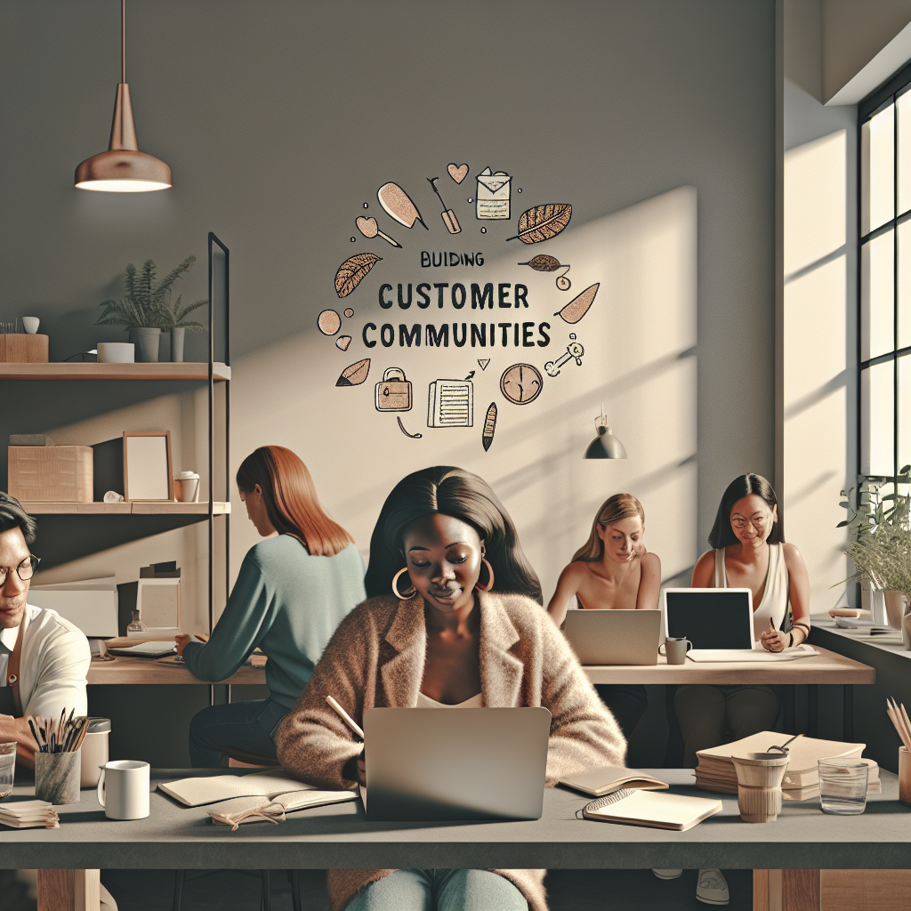 Build a Customer Community: A vibrant group of engaged customers illustrating a thriving community.